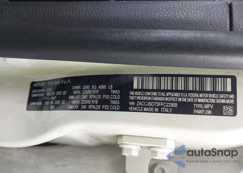 2015 Jeep Renegade Limited из США, поврежденный, VIN ZACCJBDT5FPC22868